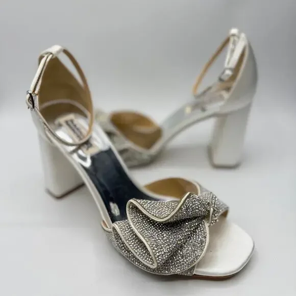 Badgley Mischka  Poppy Rhinestone Bejeweled Block Heel US 8 NEW - Picture 11 of 12